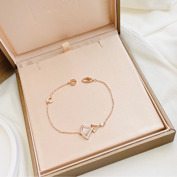 BVLGARI Jewelry - Bulgari Rose Gold Bracelet with Diamond Detail